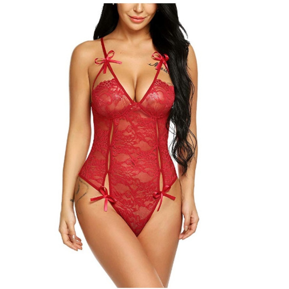 Sexy One Piece V Neck Teddy  Babydoll Lingerie